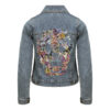 Bestickte Jeansjacke Flower Skull personalisiert